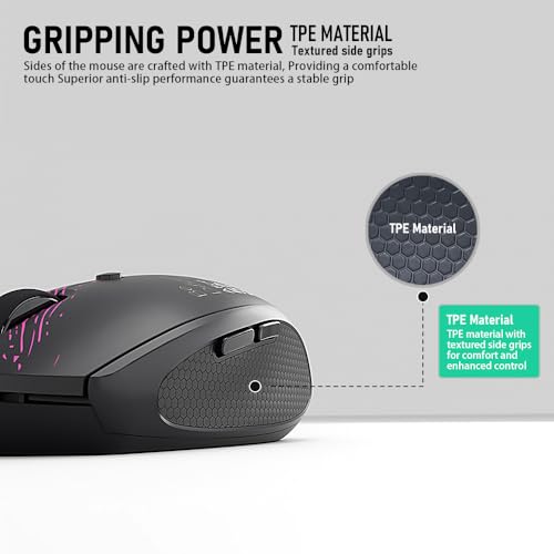 Wireless Mouse (Bluetooth+2.4G) Rechargeable Portable Silent Computer Mouse with Quiet Click and 3 DPI for Laptop/PC/Mac/MacBook/Chromebook/Surface Pro/iPad/Tablet (Whale2) - color: Whale2