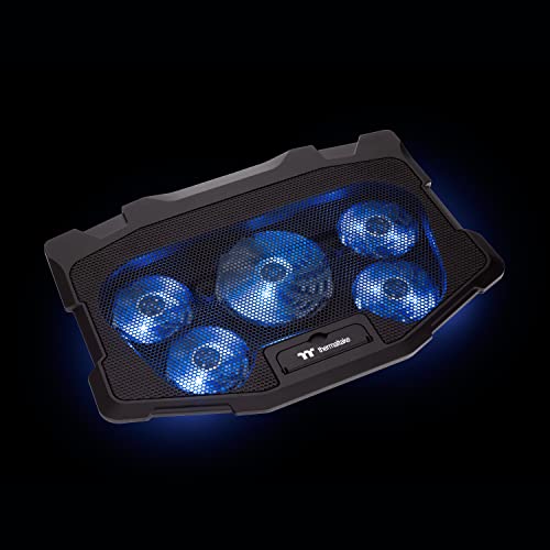 Thermaltake Massive 12 Max Steel Mesh Panel with 1 x 120mm and 4 x 80mm Fans, 10"-17" Notebook Cooler CL-N018-PL12BU-A - style: 5 Fans