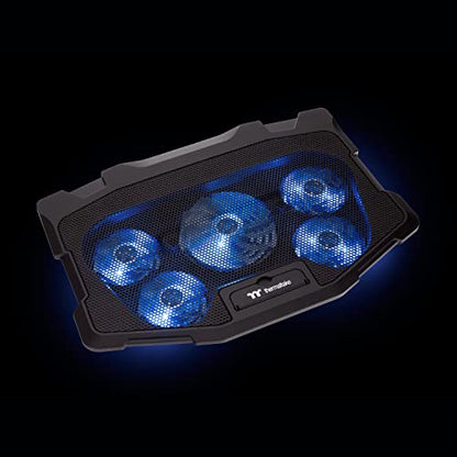 Thermaltake Massive 12 Max Steel Mesh Panel with 1 x 120mm and 4 x 80mm Fans, 10"-17" Notebook Cooler CL-N018-PL12BU-A - style: 5 Fans