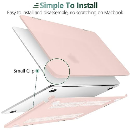 for MacBook Air 15 Inch Case M5 M4 M3 M2 (2026-2023) A3448 A3241 A3114 A2941, Protective Hard Shell Cover Compatible with Touch ID & Liquid Retina Display - Matte Chalk Pink - color: Matte Chalk Pink
