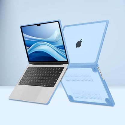MOSISO Compatible with MacBook Pro 14 inch Case M5 M4 M3 M2 M1 2026-2021 | 3 in 1 Kit Anti-Crack Hard Shell with TPU Bumper, A3427 A3426 A3434 A3112 A3185 A3401 A2918 A2992 A2779 A2442, Air Blue - color: Air Blue