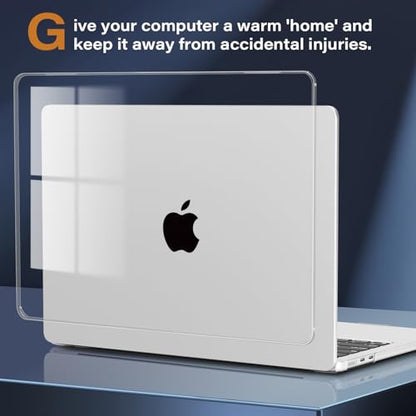 CISSOOK for MacBook Air 13.6 inch Case Clear M2 M3 M4 Model A2681 A3113 A3240, Transparent Hard Shell Case Protective Cover with Keyboard Cover for MacBook Air 13 inch 2022 2024 2025 - Clear | A3449 A3240 A3113 A2681, 5in1 Set Hard Shell Case Keyboard Cov