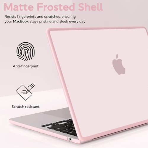 B BELK Compatible with MacBook Air 13 inch Case 2026 2025-2022 M5 M4 M3 M2 | Model A3449 A3240 A3113 A2681, Anti-Cracking Soft TPU Bumper for MacBook Air 13.6 inch Case with Keyboard Cover, Baby Pink - color: Baby Pink