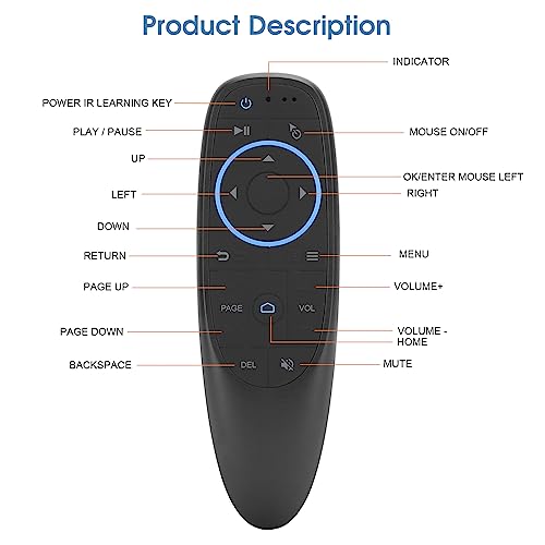 ciciglow Air Mouse Remote Control, Bluetooth 5.0 Wireless Mouse, Smart Wireless Remote Control, Gyroscope for PC Smart TV Android TV Box Laptop Projector