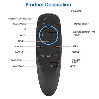 ciciglow Air Mouse Remote Control, Bluetooth 5.0 Wireless Mouse, Smart Wireless Remote Control, Gyroscope for PC Smart TV Android TV Box Laptop Projector