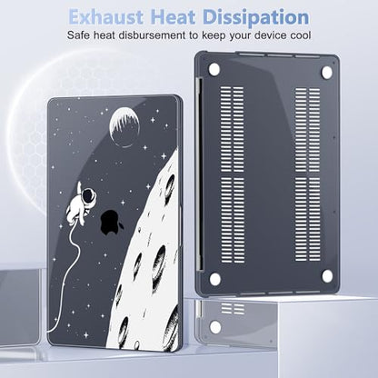 May Chen for MacBook Pro 13 inch Case 2022 2021 2020 Release A2338 M2 M1 A2289 A2251, Plastic Crystal Hard Shell Case Cover for MacBook Pro 13 inch Touch Bar Fits Touch ID, Astronaut Flight - color: Astronaut Flight