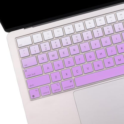2 Pack Keyboard Cover for 2026 MacBook Neo 13" (Touch ID) & MacBook Pro 14"/16" M5-M1 Pro/Max, M5-M2 & MacBook Air 13"/15" M5-M1, Keyboard Protective Skin US Layout-Opurple - color: Ombrepurple+TPU