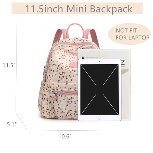 Tanweibago Mini Nylon Women Backpacks,11L Small Ladies backpacks Casual Lightweight Women Shopping Travel Daypack (A-Black White) - color: A-black White