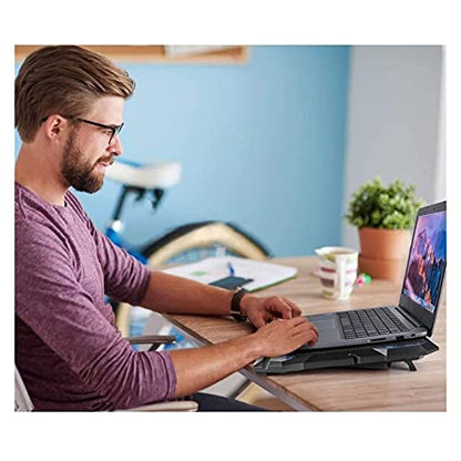 Laptop Cooling Pad 6 Fans Up to 17.3 Inch Heavy Notebook Cooler Blue LED Lights 2 USB Ports Blue-6fans