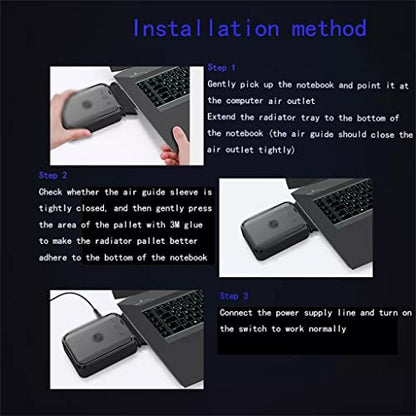 Portable Radiator Laptop Cooler External Exhaust Cooling Fan for Adjustable Speed 12-17