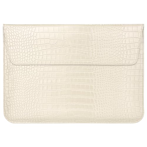 MOSISO Laptop Case 13 inch, 13 inch Laptop Sleeve Compatible with MacBook Neo 13 A18 Pro A3404 Air M4 M3 M2 M1 2026-2018 / Pro M2 M1 2026-2016, Crocodile Grain PU Leather Flap Case Bag, Beige - color: Beige, size: 13 inch