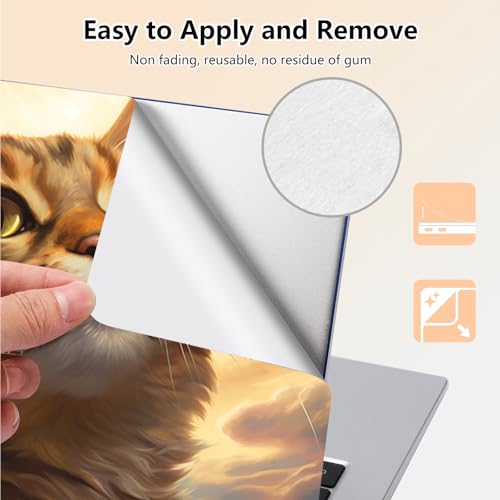 Laptop Skin Sticker Decal 15.6 Inch,12 13 13.3 14 15 15.6 in Laptop Netbook Skins for Notebook,Art Decal Removable Waterproof Scratch Resistant,Universal Vinyl Cover,Orange Cat Sky - color: Orange Cat Sky