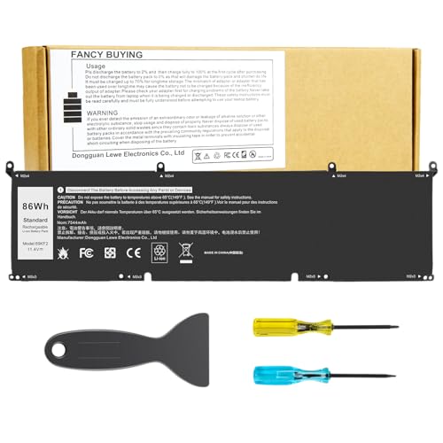 86Wh 69KF2 M59JH 8FCTC 70N2F Battery for Dell XPS 15 9500 9510 9520 Precision 5550 5560 5570 7510 M15 M17 R3 R4,G15 5510 5511 5515 5520 5521,G7 7500,Inspiron 7510 7610 P87F P91F P45E p100f - size: 13.1*3.3*0.28inch 69KF2