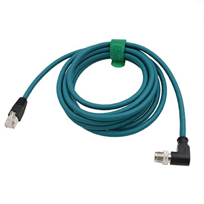 M12 8 Pin X-Coding Right Angle to RJ45 Ethernet Cable for Cognex in-Sight 2800 3800 2000 9000 8000, 7000 Gen2 Vision Camera Sensor Switch PC CAT-7e 2m - size: 2m