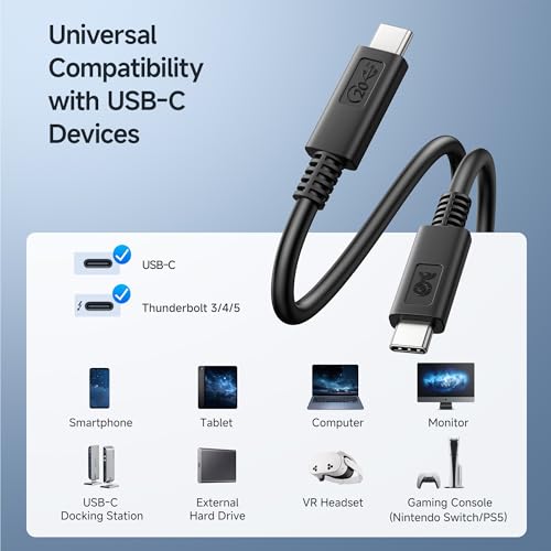 Cable Matters [USB-IF Certified] 20Gbps USB C Cable / USB4 Cable, 6ft | [4K@120Hz Video, 100W Charging, 20Gbps Data Transfer] USB 4 Cable, Black - color: Black, size: 6 Feet