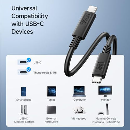 Cable Matters [USB-IF Certified] 20Gbps USB C Cable / USB4 Cable, 6ft | [4K@120Hz Video, 100W Charging, 20Gbps Data Transfer] USB 4 Cable, Black - color: Black, size: 6 Feet