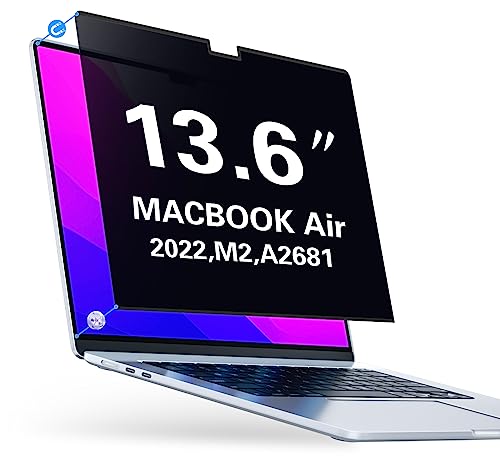 PYS MacBook Air 13.6 Inch Magnetic Privacy Screen for M2 Chip 2022 (A2681) - Removable Anti-Spy Laptop Shield - size: MacBook Air M2 13.6"