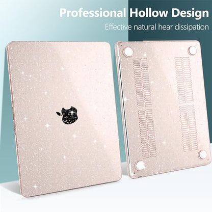 Clear Glitter Case for MacBook Air 15 Inch M5 M4 M3 M2 (2026-2023) A3448 A3241 A3114 A2941, Protective Hard Shell Cover Compatible with Touch ID & Liquid Retina Display - Sparkly Starlight - color: Sparkly Starlight