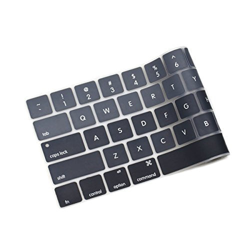 ProElife Grey Gradient Keyboard Cover Ultra Thin Keyboard Protector Skin for MacBook Pro with Touch Bar 13-inch 15-inch (Model A2159, A1989, A1990, A1706, A1707) (2019 2018 2017 2016) (Ombre Grey) | Ombre Grey, Ultra-Thin (0.26 mm), Silicone Protective Sk