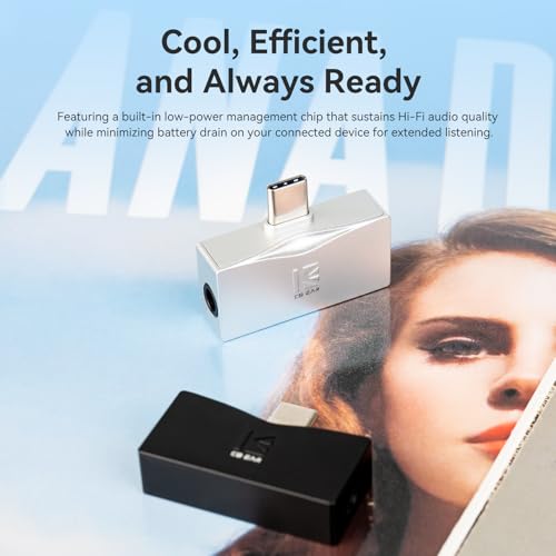 2026 Latest KBEAR TC06 USB C DAC with Headphone Amplifier, Portable Mini DAC Amp with 3.5mm 4.4mm Output, HIFI Hi-Res USB C to 3.5mm Audio Adapter for KZ ZS10 PRO IEM,Work with PC/Laptop/Phone(Silver)