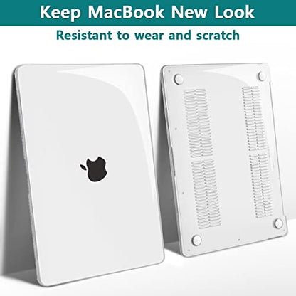 Teryeefi MacBook Air 13.6 Inch Case M5 2022 2023 2024 2025 2026 Model: A2681/A3113/A3240/A3449, Hard Shell Cover & Keyboard Cover & USB 3.0 Adapter for New MacBook Air 13 M4 M3 M2, Crystal Clear - color: Crystal Clear