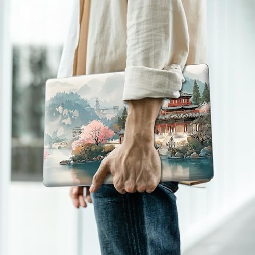 Reusable Universal Laptop Skin Sticker, Cut to Fit for 11.6–15.6 Inch Laptops, Waterproof Protective Film, No-Residue - Oriental Landscape - color: Oriental Landscape