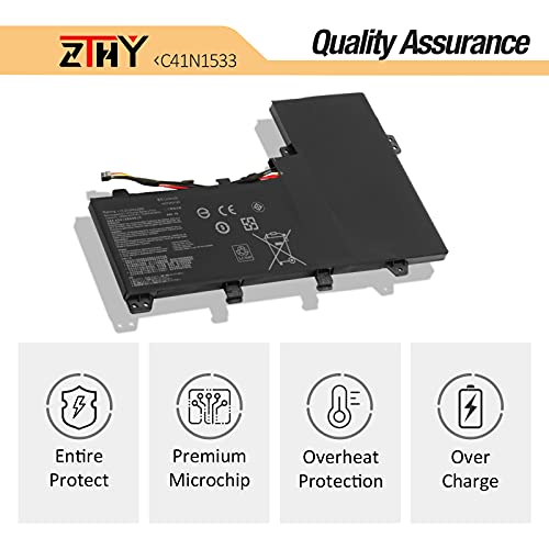 ZTHY C41N1533 Laptop Battery Replacement for Asus Q524U Q534U Q524UQ Q534UX | Q524UQK Q504UQ Q504UX Q534UXK Q534UX-BHI7T19 ZenBook Flip UX560UQK UX560UQ UX560UX UX560UX-FJ020R 15.2V 52Wh 3340mAh - size: 8.35*5.63*0.28 inch C41N1533