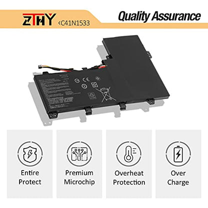 ZTHY C41N1533 Laptop Battery Replacement for Asus Q524U Q534U Q524UQ Q534UX | Q524UQK Q504UQ Q504UX Q534UXK Q534UX-BHI7T19 ZenBook Flip UX560UQK UX560UQ UX560UX UX560UX-FJ020R 15.2V 52Wh 3340mAh - size: 8.35*5.63*0.28 inch C41N1533
