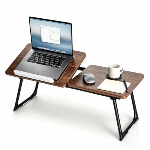 28.7" Extra Wide Lap Desk & Bed Desk - Foldable Laptop Bed Tray Table for Adults, Large Bed Trays for Eating and Laptops, Portable Floor Desk with Cup & Phone Holder for Couch, Working, Craftin