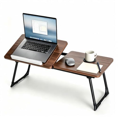 28.7" Extra Wide Lap Desk & Bed Desk - Foldable Laptop Bed Tray Table for Adults, Large Bed Trays for Eating and Laptops, Portable Floor Desk with Cup & Phone Holder for Couch, Working, Craftin