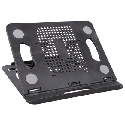 Laptop Stand for Desk Portable and Adjustable Rack with 360 Degree Rotating Base Holds Notebook Home Adjustable Cooling Stand - color: Black