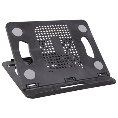 Computer Stand Foldable Laptop Bracket Ergonomic for Desk Computer Stand with 360 Degree Rotating Base Lightweight Laptop for Desk - color: Black