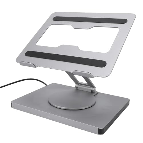 Laptop Docking Station, 10-in-1 USB C Hub with 100W PD Charging, 4K HDMI, Gigabit Ethernet, 360 Degree Adjustable Stand for Desktop Office