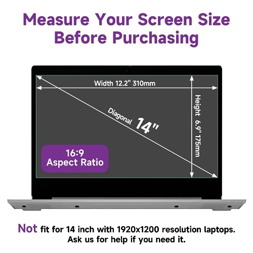 2 Pack 14 Inch Anti Blue Light Screen Protector for HP 14" Laptop/HP Pavilion 14/HP Chromebook 14/HP Stream 14/HP ProBook 14/Acer Chromebook 14/Acer Aspire 14/Acer Chromebook 314|514/Asus Chromebook - size: 14.6 inch with 16:9 aspect ratio