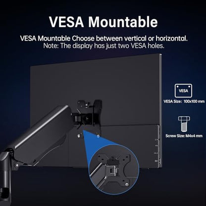 18.5 Inch Portable Monitor 100Hz FHD USB-C HDMI Travel Monitor Second Screen Display Extender with Built-in Kickstand, VESA & Speakers, Eye Care HDR Gaming Monitor for Laptop, PC, PS5, Xbox