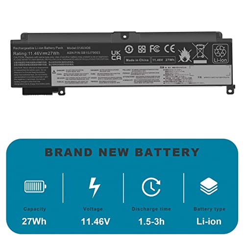TREE.NB 01AV406 Laptop Battery for Lenovo ThinkPad T460s T470s Series Notebook Internal 00HW038 00HW025 00HW024 01AV462 01AV405 01AV407 01AV408 SB10J79003 L16M3P73 - size: 7.99x2.05x0.31inch 01AV406