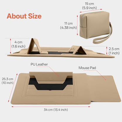 13-14 Inch Protective Laptop Sleeve Case with Stand, for MacBook Pro 14'' M5~M1, Pro/Max(2026-2021), MacBook Air 13.6'' M5-M2, (2026-2022), iPad Air/Pro Surface, PU Leather Laptop Case (13"-14" Brown) - color: Brown, size: 13-14 Inch