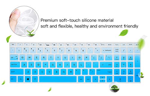 Keyboard Cover for HP Laptop 15-db 15-dw 15-dy 15-da 15-bs/bw 15-ef 15t 15z 14"x 4.6" 15-db0011dx 15-dy1043dx/dy1051wm 15-dw0037wm/dw1083wm 15-ef1001ds ef1023dx, HP 17-by/bs/ca 11" Keyboard Skin, Blue - color: Ombre Blue