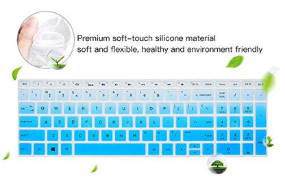 Keyboard Cover for HP Laptop 15-db 15-dw 15-dy 15-da 15-bs/bw 15-ef 15t 15z 14"x 4.6" 15-db0011dx 15-dy1043dx/dy1051wm 15-dw0037wm/dw1083wm 15-ef1001ds ef1023dx, HP 17-by/bs/ca 11" Keyboard Skin, Blue - color: Ombre Blue