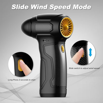Compressed Air Duster - 200,000RPM Electric Air Duster, Canned Air Blower Alternative for PC, Keyboard, Building Toys, Campfire, Leaf, Home Cleaning (Yellow) - color: Yellow