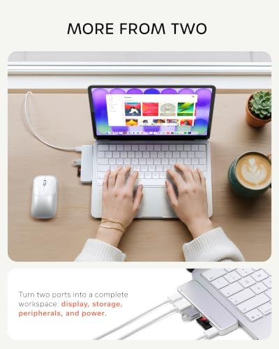 Satechi USB-C Snap Hub for MacBook Neo, 6-in-2 Flush Dual-Connector Hub with 4K/60Hz HDMI, 45W Pass-Through Charging, SD & microSD Card Readers, USB-A & USB-C 5Gbps Data, Silver - color: Silver