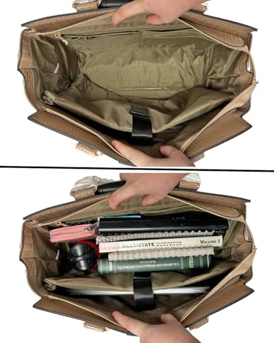 JKM and Company Alligator Compatible With Computer iPad, Laptop Tablet Rolling Tote Bag Briefcase Carryall Bag | Compatible With - style: Windsor
