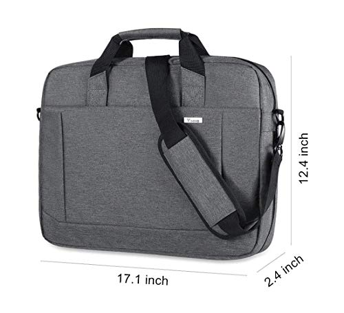 Voova 15.6-15 Inch Laptop Bag, Computer Bag, MacBook Bag, Gray | Expandable splash-proof laptop messenger bag with removable strap; fits notebooks, MacBook, HP, Dell, Lenovo and Asus - color: Gray, size: 14-15.6 Inch