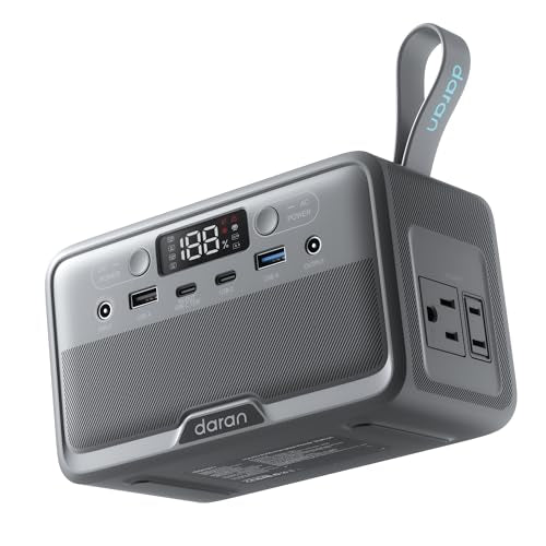 Portable Power Station 100W (200W Peak) , 89.6Wh LiFePO4 Solar Power Bank with AC Outlet & PD Fast Charging, Small Generator for Laptop, Camping, Travel & Office(Solar Panel Optional)