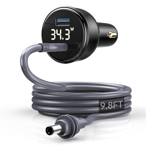 QUIDDITY Starlink Mini Car Adapter, Starlink Mini Car Charger, 12V-24V Cigarette Lighter Adapter with Digital Display, PD 67W + USB-A 30W, Starlinks MiNI X Waterproof Cable for Cars, Trucks, RVs 10FT - size: 10 FT
