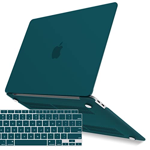 IBENZER Compatible with New MacBook Air 13 inch Case 2022 2021 2020 M1 A2337 A2179 A1932, Plastic Hard Shell Case with Keyboard Cover for Mac Retina Display with Touch ID, Quezhal Green, MMA-T13QUGN+1 - color: Quezhal Green