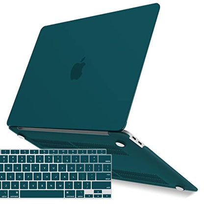 IBENZER Compatible with New MacBook Air 13 inch Case 2022 2021 2020 M1 A2337 A2179 A1932, Plastic Hard Shell Case with Keyboard Cover for Mac Retina Display with Touch ID, Quezhal Green, MMA-T13QUGN+1 - color: Quezhal Green