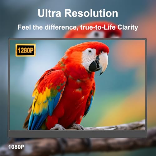 Portable Monitor Touchscreen 15.6" 1080P FHD IPS, 10-Point Touch Travel Gaming Display with Dual Speakers & Kickstand, USB-C HDMI External Screen for Laptop, PS5, Switch (1080P Touch, 15.6Inch) - size: 15.6 inches, style: 1080P Touch