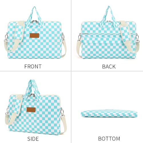 canvaslife Waterproof Pattern Resistant Laptop Shoulder Messenger Bag for Pro 16 inch and 15.6 inch-16 inch Laptop (Ice blue Checker) - color: Ice Blue Checker, size: 15 inch/15.6 inch