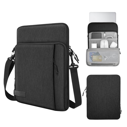 MoKo 13.3-14 Inch Laptop Sleeve Bag Carrying Case with Accessory Pocket | Fits MacBook Pro 14-inch M3/M2, MacBook Pro 13-inch M2/M1, MacBook Air 13.6-inch M2 and Surface Pro 9/8, Black & Gray - color: Black & Gray, size: 13.3-14 Inch